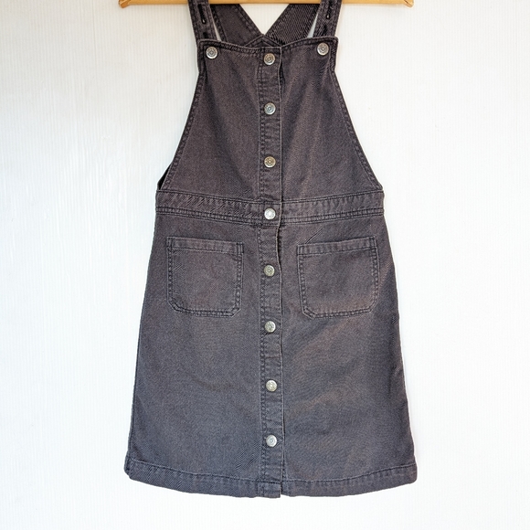 OLD NAVY girls twill pinafore jumper dress black panther - Picture 10 of 14